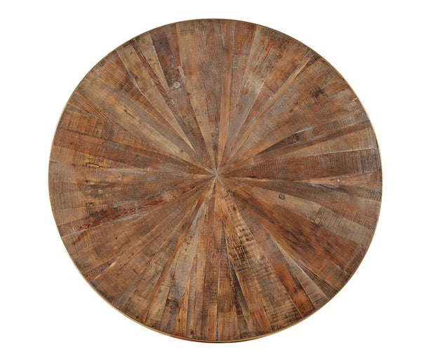 60” Sunburst Reclaimed Pine Top Dining Table
