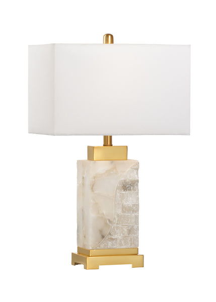 Natural Alabaster & Gold Leaf Lamp