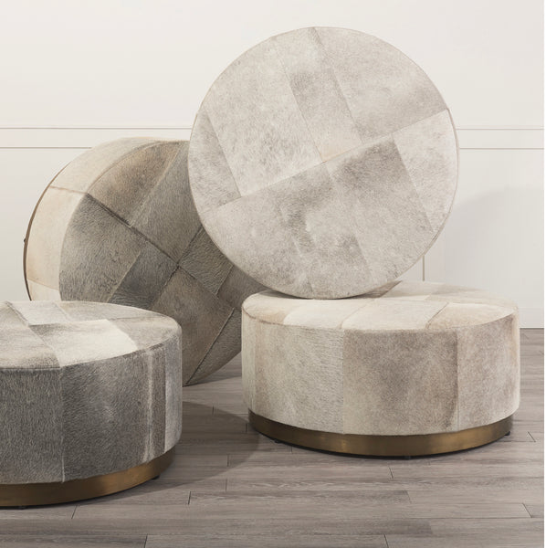 Hair on Hide Ottoman