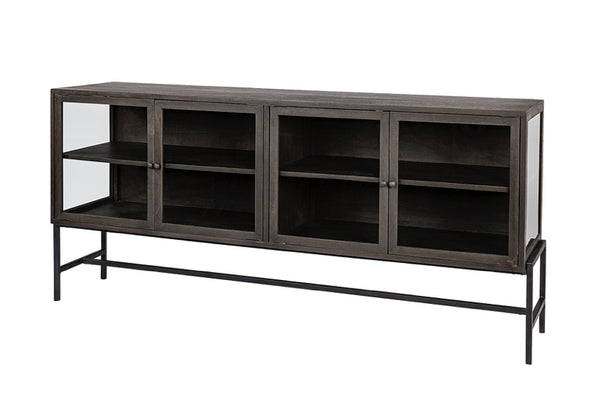 Black/Brown Wood & Glass Cabinet
