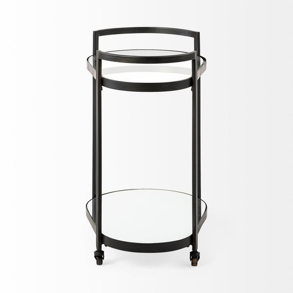 Black 2 Tier Bar Cart