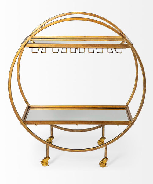 Glass & Gold Iron Bar Cart