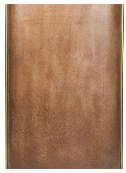 Brown Leather Long Stool