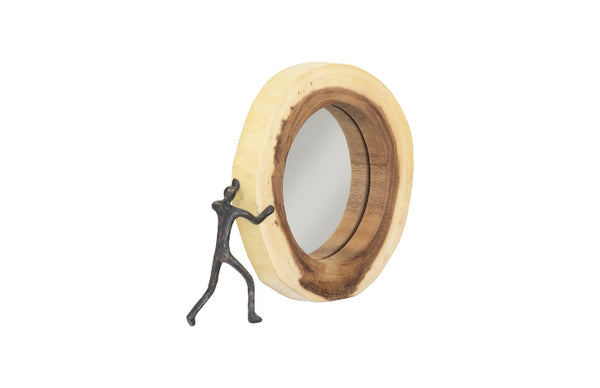 Figure Pushing Cross Cut Mirror