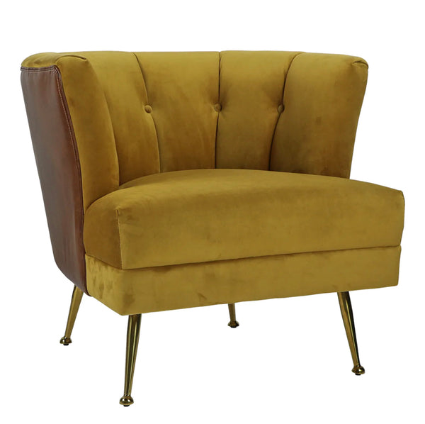 Velvet & Leather Chair