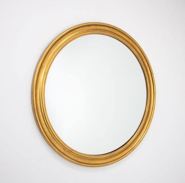 40” Antique Gold Leaf Round Mirror