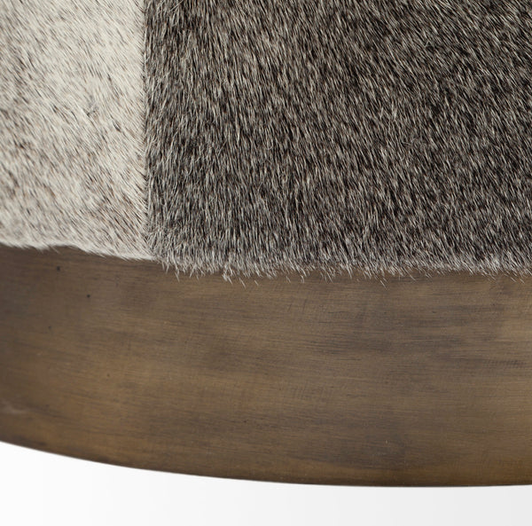 Hair on Hide Ottoman tall