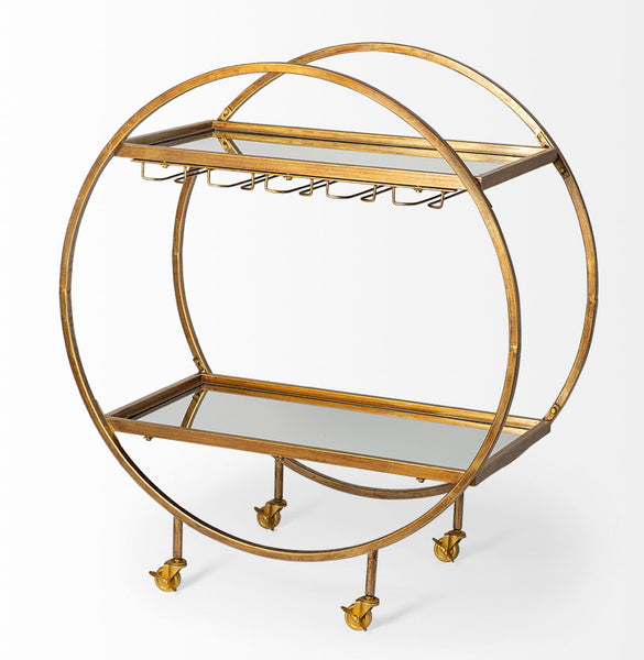 Glass & Gold Iron Bar Cart