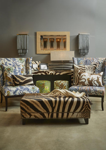 Zebra Hide Ottoman