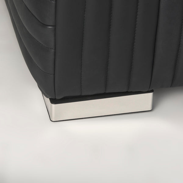 Black Leather Upholstered Arm Chair