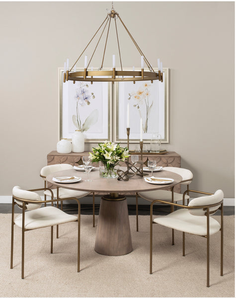 Cream & Gold Dining Arm Chair