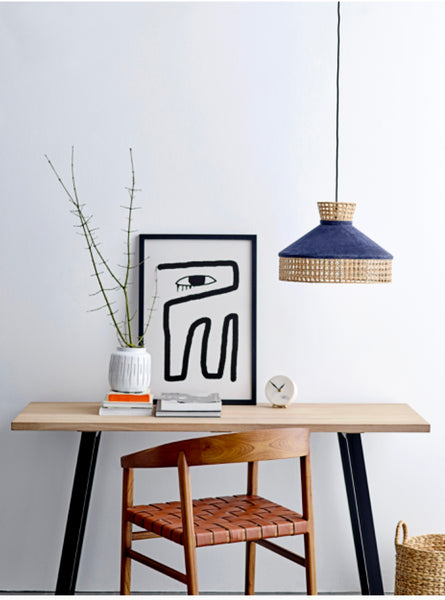Cedar & Woven Leather Chair