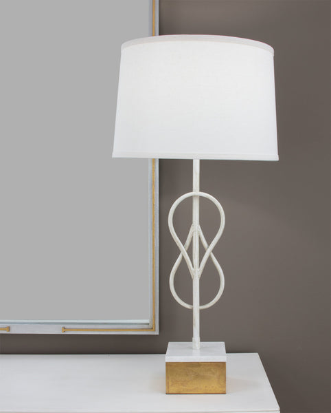 Double Teardrop Lamp-White & Gold Leaf