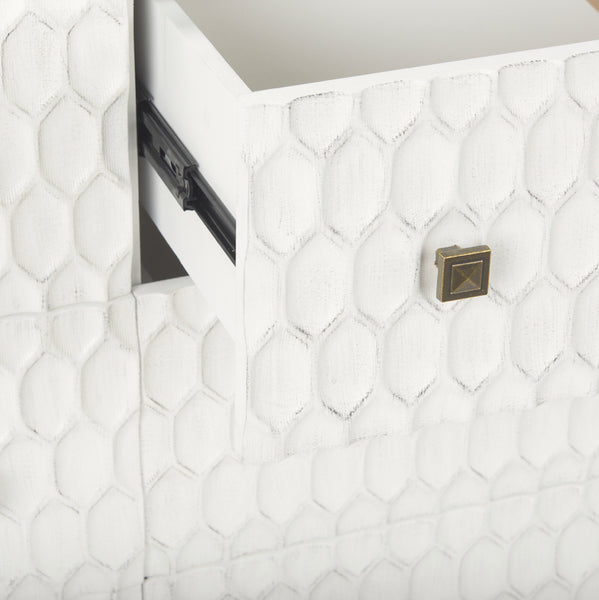 White & Gold 6 Drawer Chest