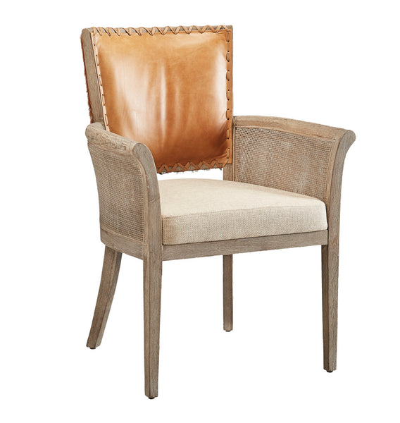 Oak, Leather & Cowhide Armchair