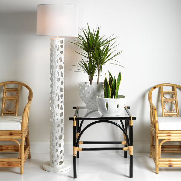 Black Rattan Side Table