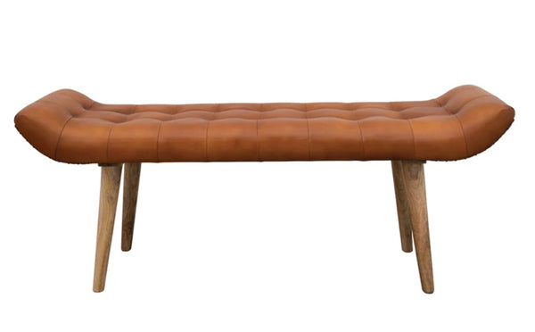 Leather Tufted Bench
