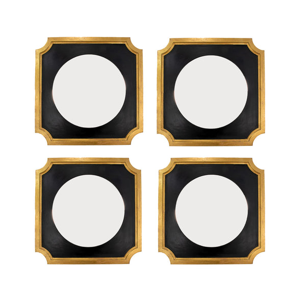 Black & Gold Leaf Mirror
