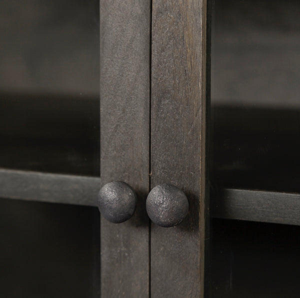 Black/Brown Wood & Glass Cabinet