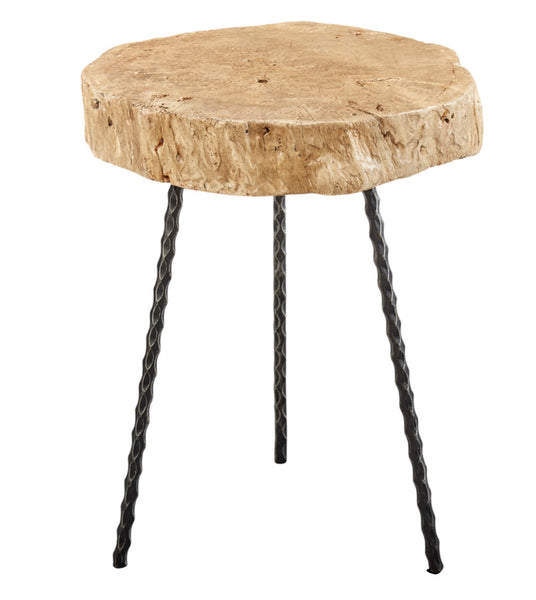 Reclaimed Pine Slab Side Table