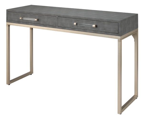 Faux Shagreen Console Grey