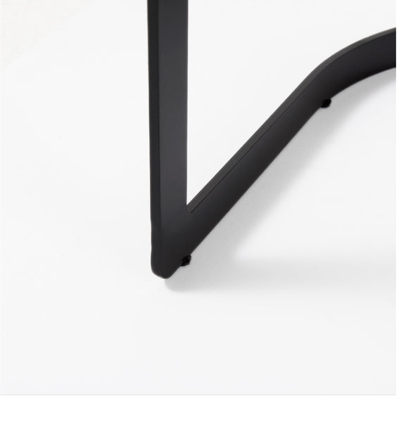 Grey Fabric & Curved Black Iron Chair