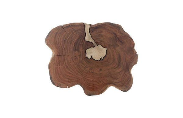 Molten Brass & Wood Side Table lrg