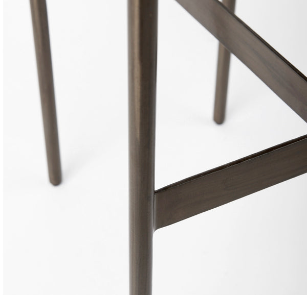 Black Faux Leather Bar Stool