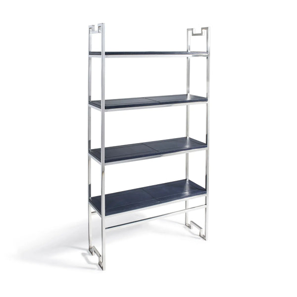 Blue Leather Bookshelf