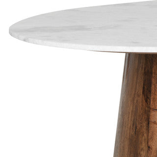 48” Marble Dining Table w/ Wood Base