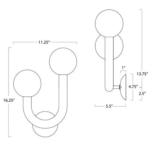 Happy Sconce Right Side (Natural Brass)