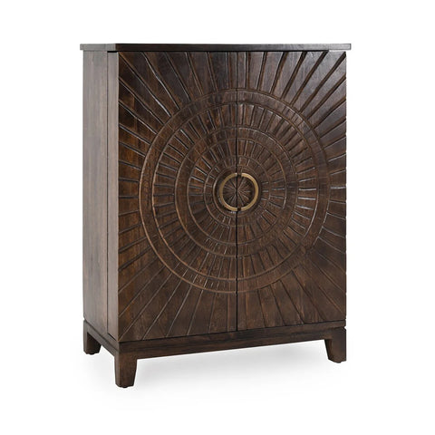 Hand Carved Mango Bar Cabinet