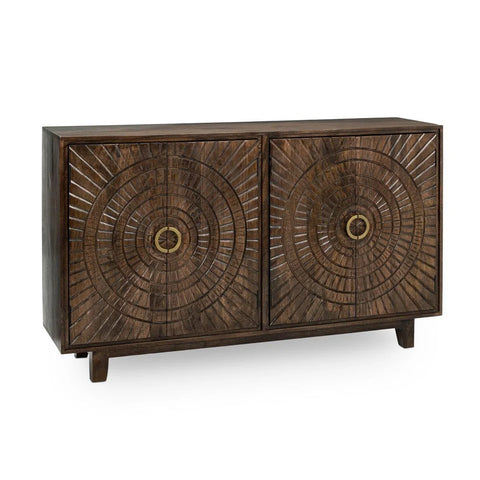 Hand Carved Mango Radius Cabinet