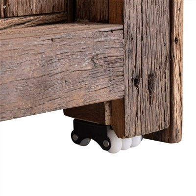 Reclaimed Wood Island/Bar Table with a Marble Top