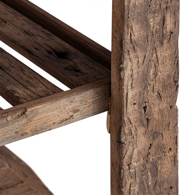 Reclaimed Wood Island with a Marble Top small