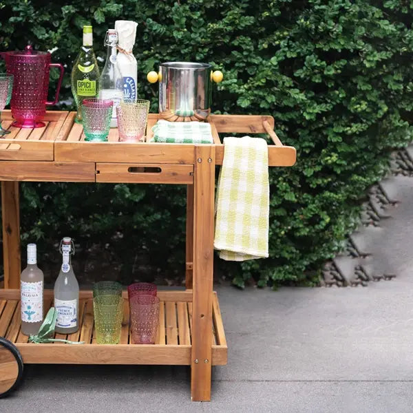 Acacia Wood Bar Cart indoor/outdoor