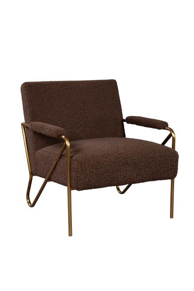 Gold Iron & Chocolate Boucle’ Chair