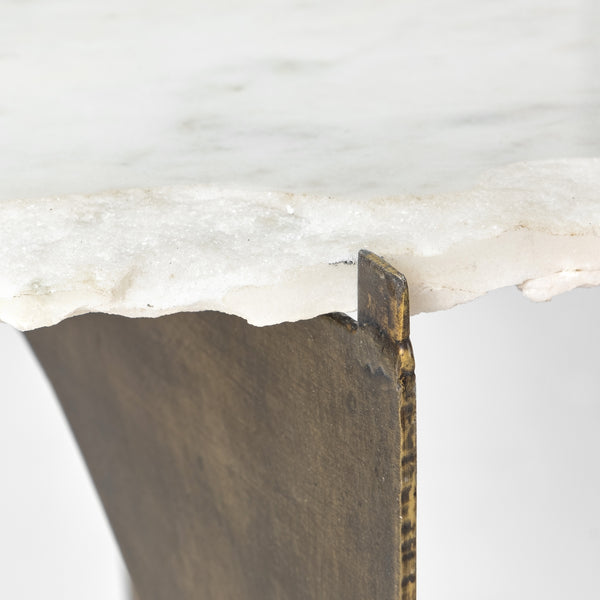 Live Edge Marble Side Table