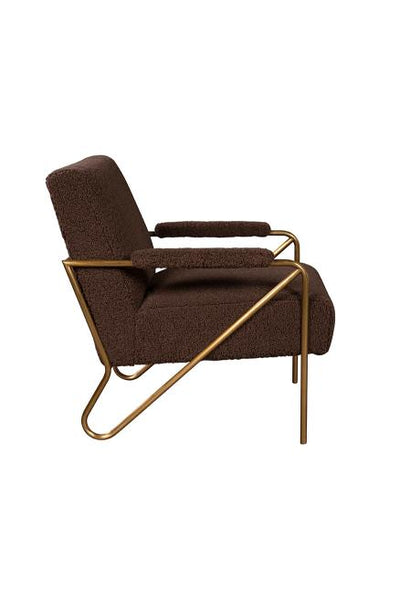 Gold Iron & Chocolate Boucle’ Chair