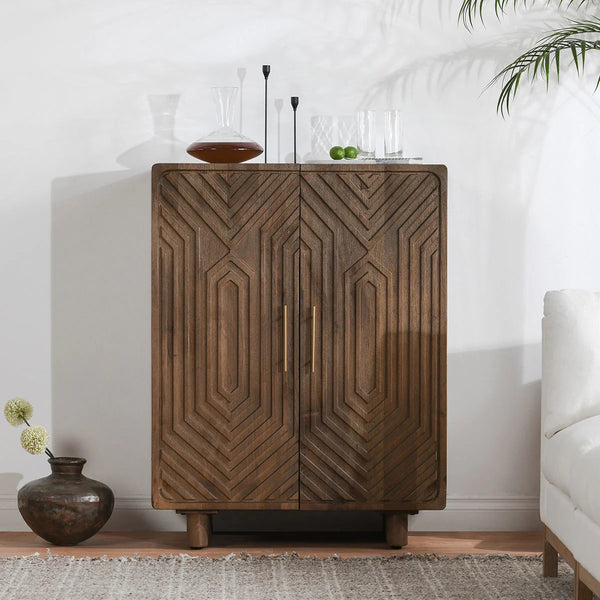 Modern Mango Wood Bar Cabinet