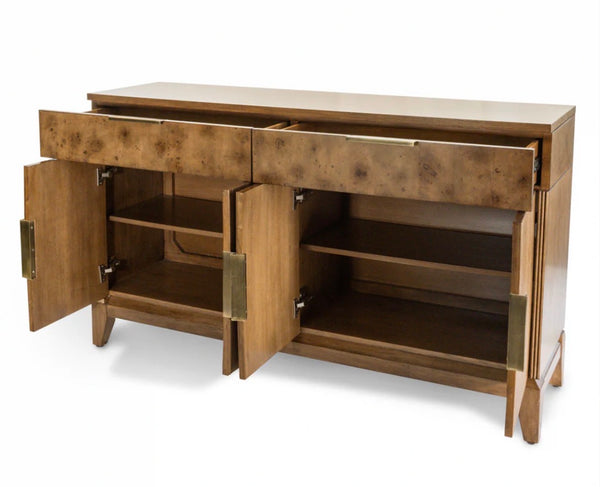 2 Drawer/ 2 Door Credenza, Chestnut Burl