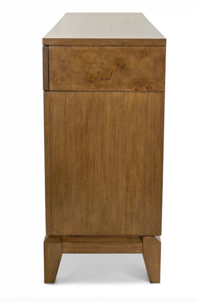 2 Drawer/ 2 Door Credenza, Chestnut Burl