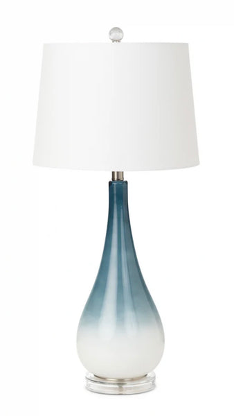 Blue & White Glass Table Lamp