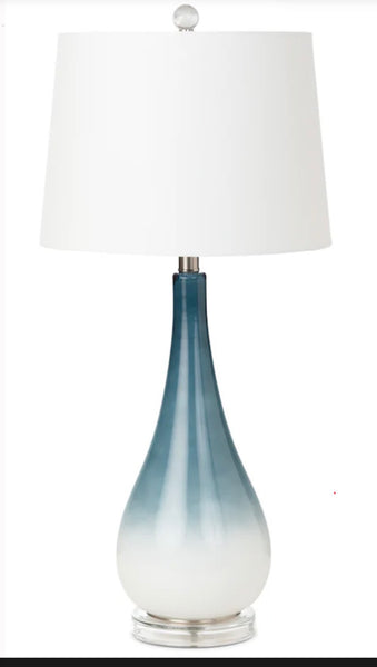 Blue & White Glass Table Lamp