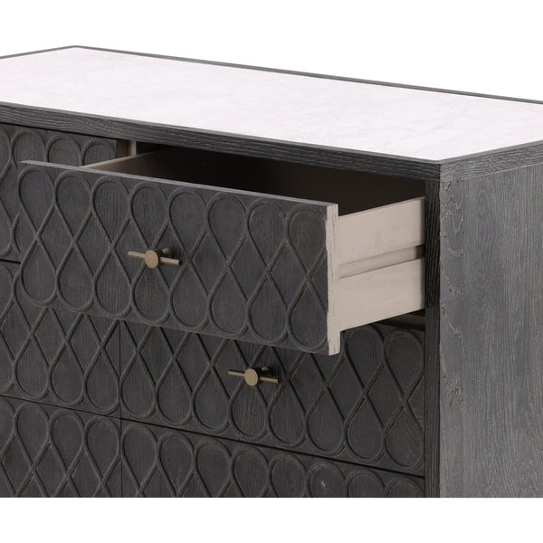 Oak Chest of Drawers w/ Marble Top