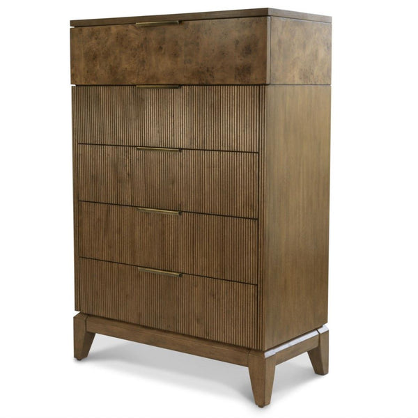 5 Drawer Chest, Vintage Chestnut Burl