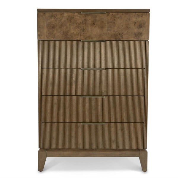 5 Drawer Chest, Vintage Chestnut Burl