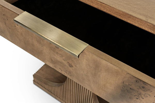 1 Drawer Accent Nightstand, Vintage Chestnut Burl