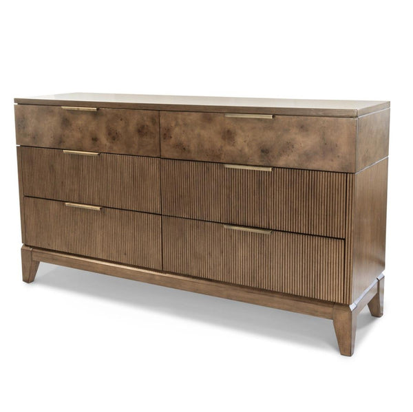 6 Drawer Dresser, Vintage Chestnut Burl