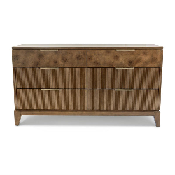 6 Drawer Dresser, Vintage Chestnut Burl